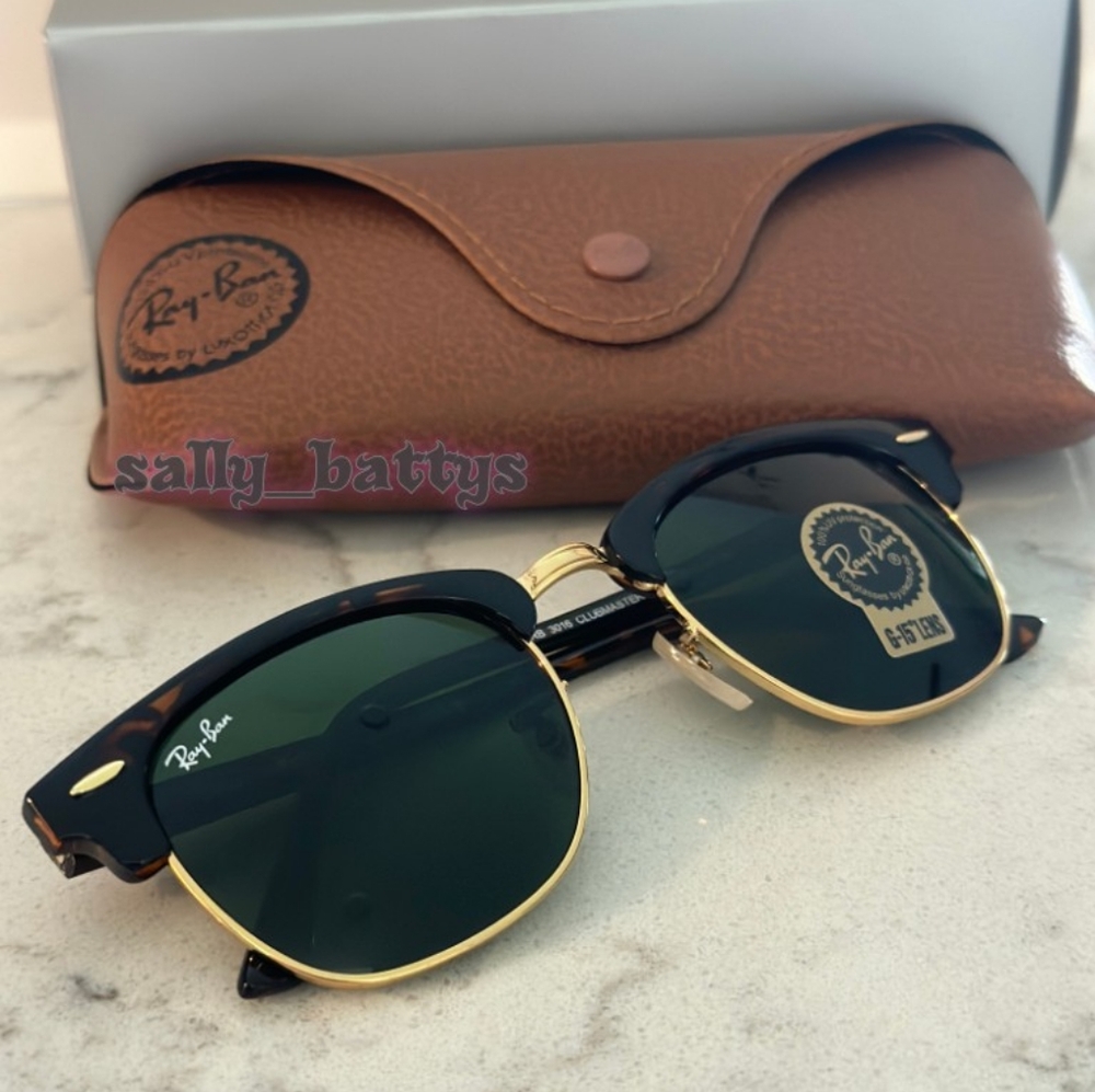 RayBan (Store Display) Clubmaster Tortoise RB3016 Green Lenses - Picture 4 of 16